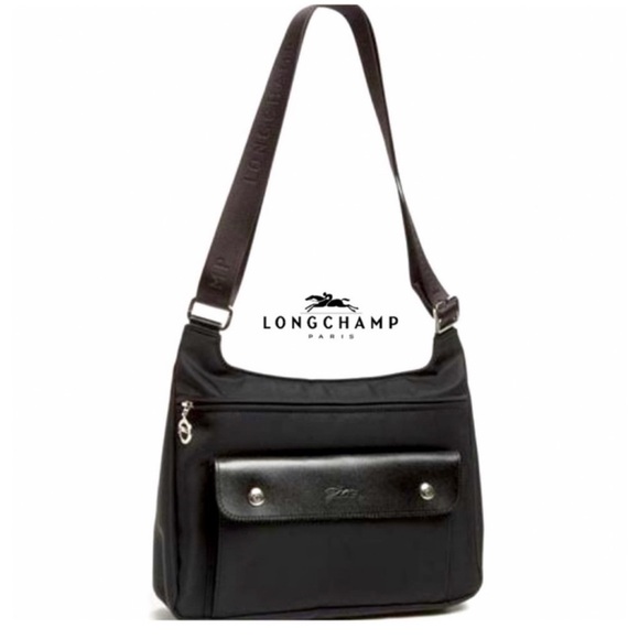 Longchamp Black Nylon & Leather Crossbody Adjustable Strap - Picture 1 of 10